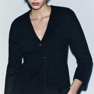 Zara Black V-Neck Women's Sweater